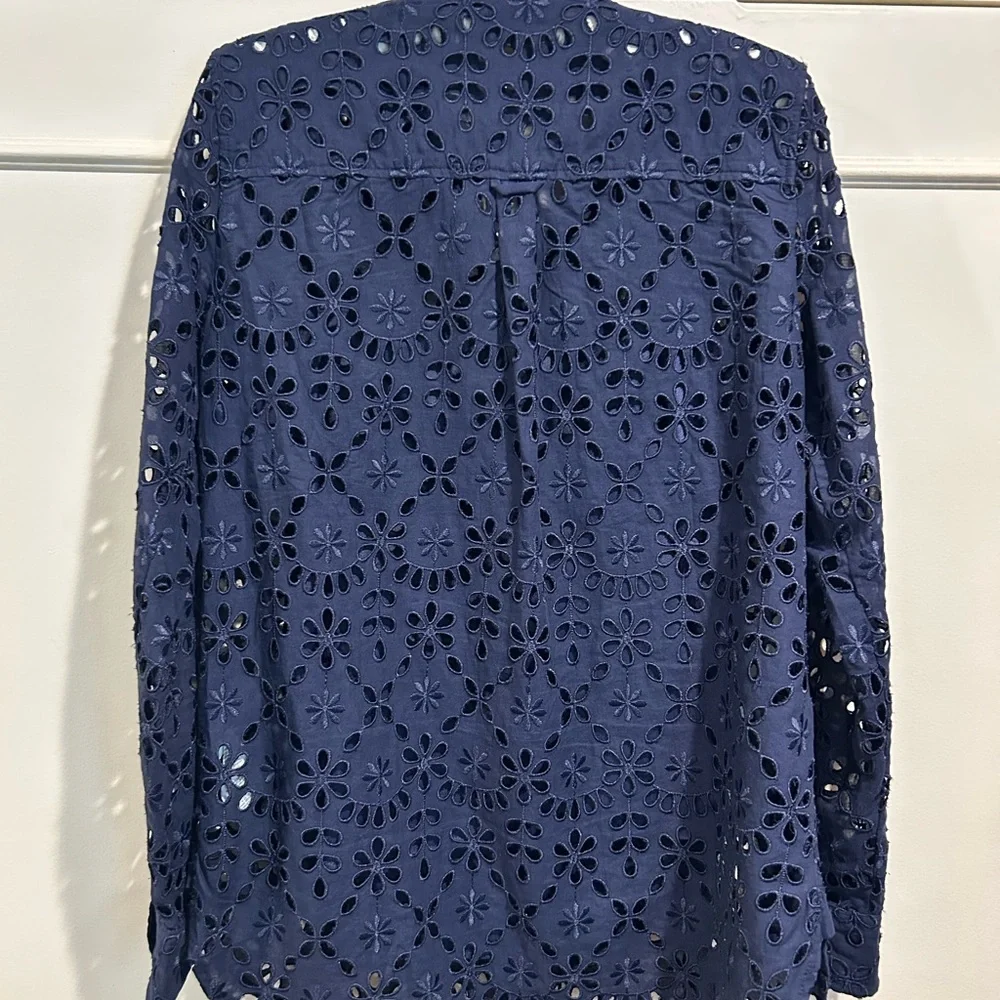 NWT J. Crew Eyelet Blouse sz 8 - Picture 5 of 9